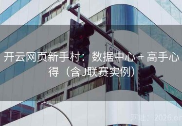 开云网页新手村：数据中心 + 高手心得（含J联赛实例）